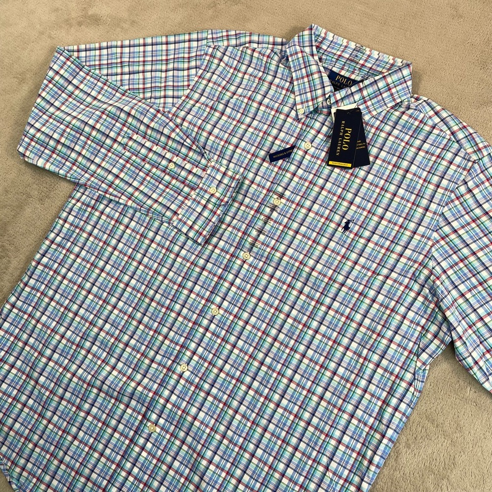 Polo Ralph Lauren Classic Fit Performance Shirt Men XL Multi Plaid Pony NWT $130